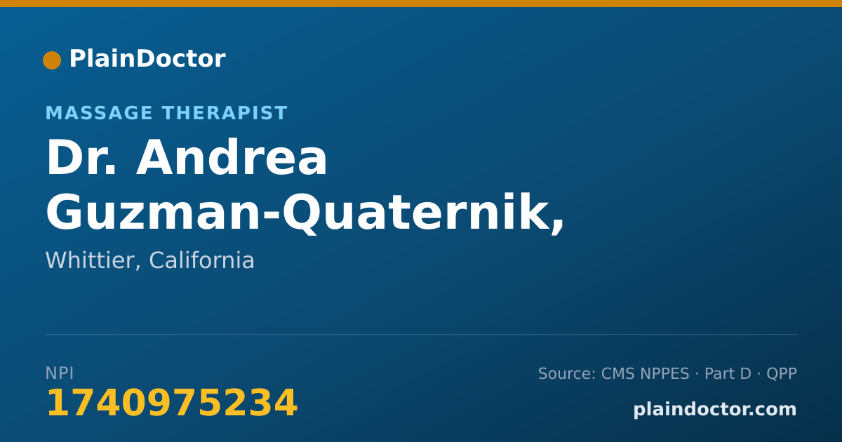 Shareable card for Andrea Guzman-Quaternik, CAMTC CERT#51047 - Massage Therapist, Whittier, CA
