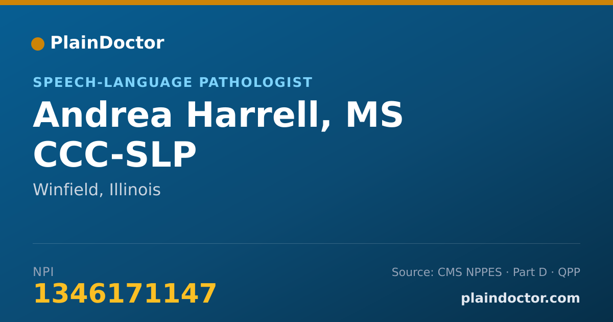 Shareable card for Andrea Harrell, MS CCC-SLP - Speech-Language Pathologist, Winfield, IL