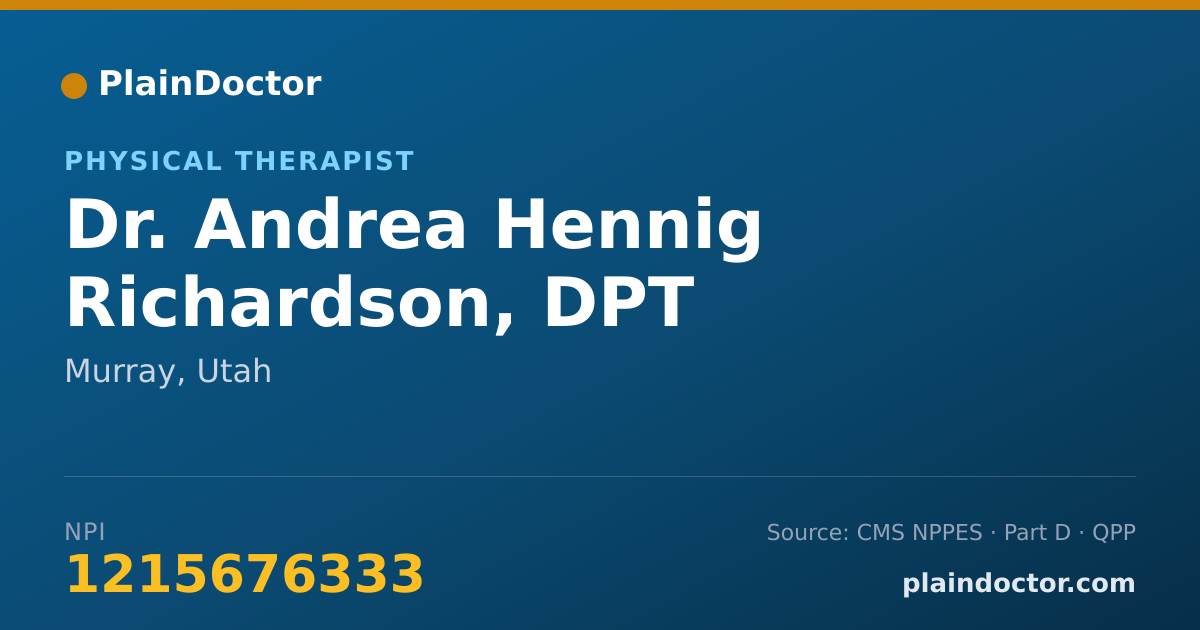 Shareable card for Andrea Hennig Richardson, DPT - Physical Therapist, Murray, UT