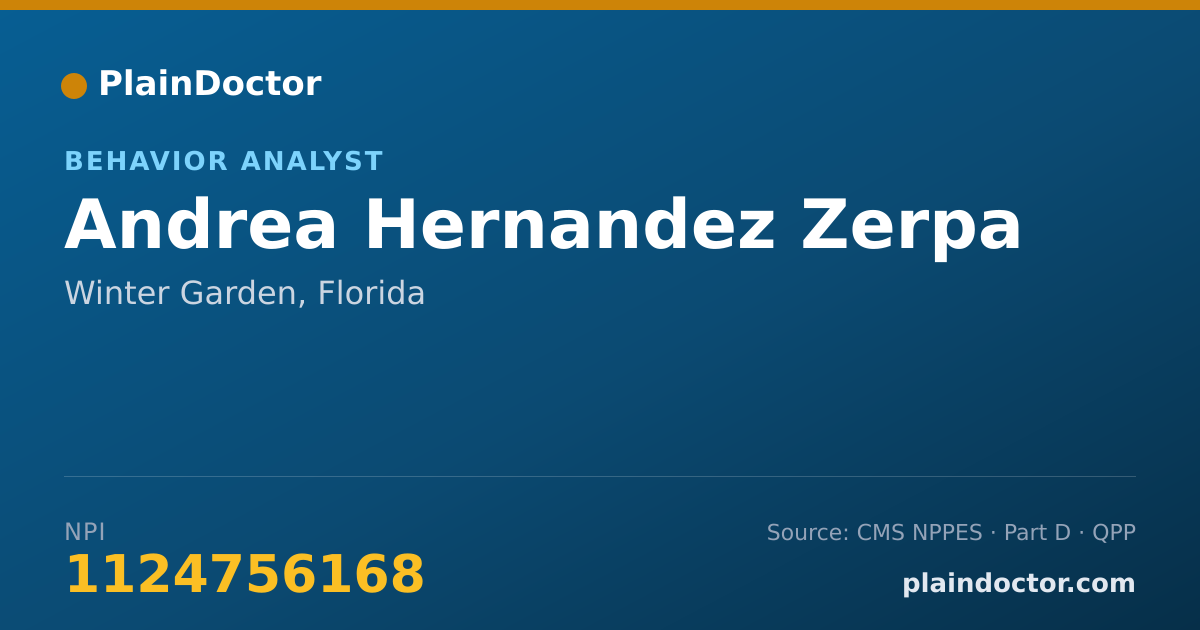 Shareable card for Andrea Hernandez Zerpa - Behavior Analyst, Winter Garden, FL