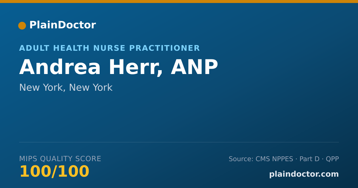 Shareable card for Andrea Herr, ANP - Adult Health Nurse Practitioner, New York, NY