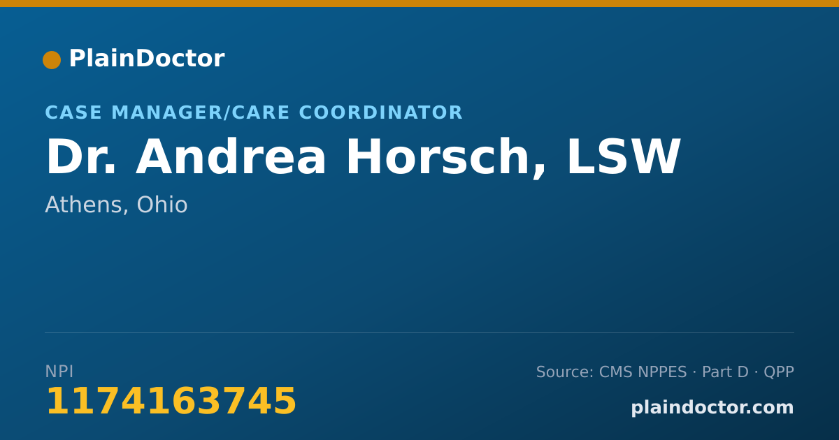 Shareable card for Andrea Horsch, LSW - Case Manager/Care Coordinator, Athens, OH