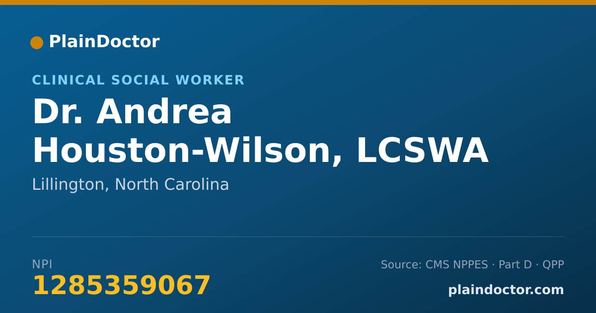 Shareable card for Andrea Houston-Wilson, LCSWA - Clinical Social Worker, Lillington, NC