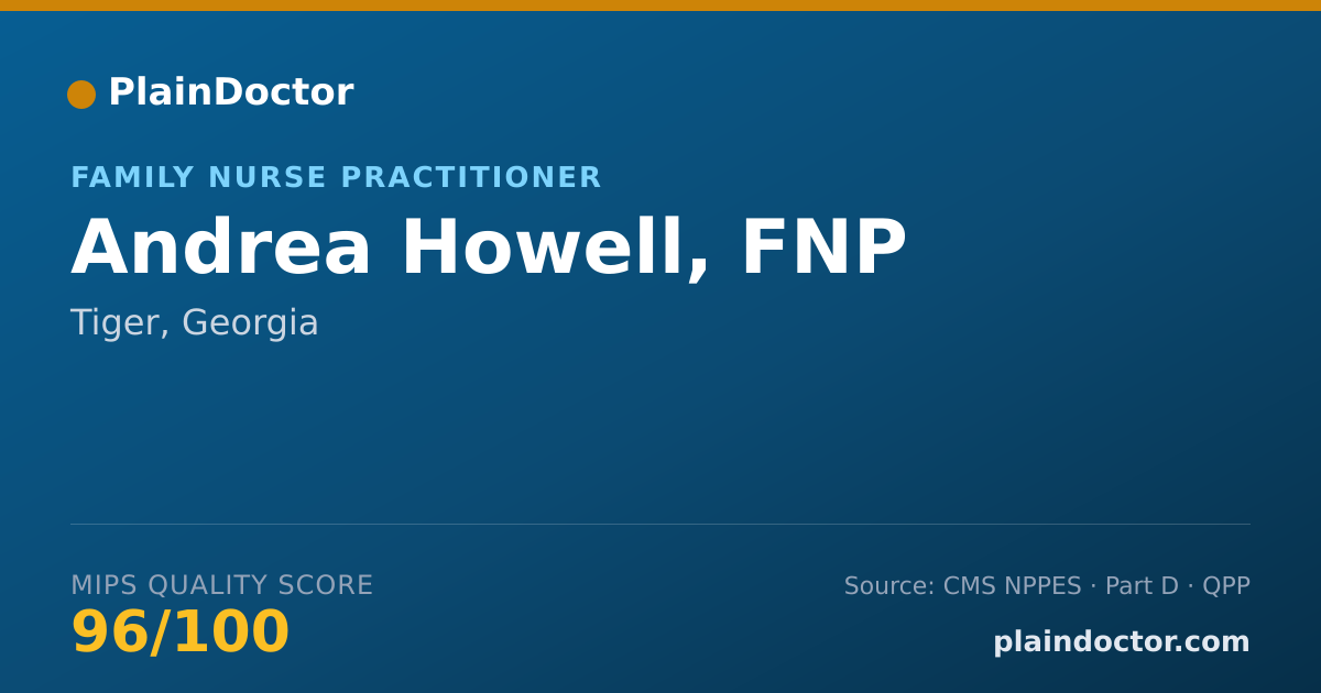 Shareable card for Andrea Howell, FNP - Family Nurse Practitioner, Tiger, GA