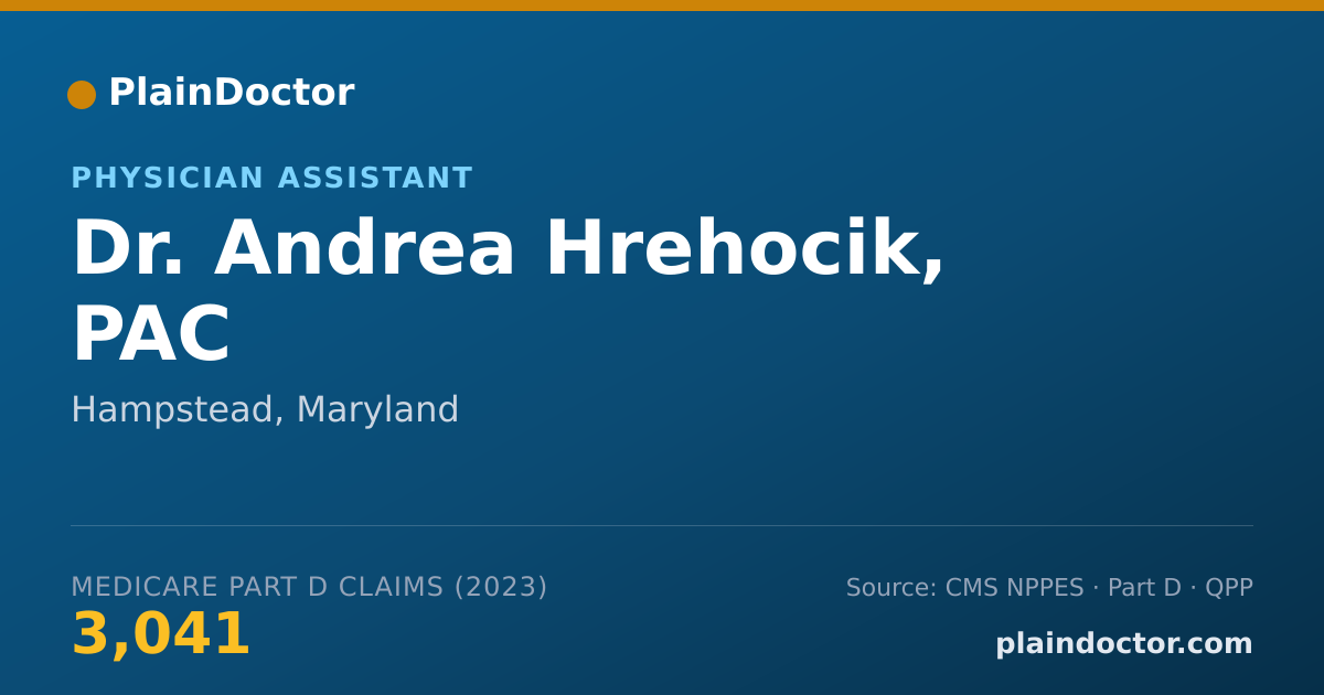 Shareable card for Andrea Hrehocik, PAC - Physician Assistant, Hampstead, MD