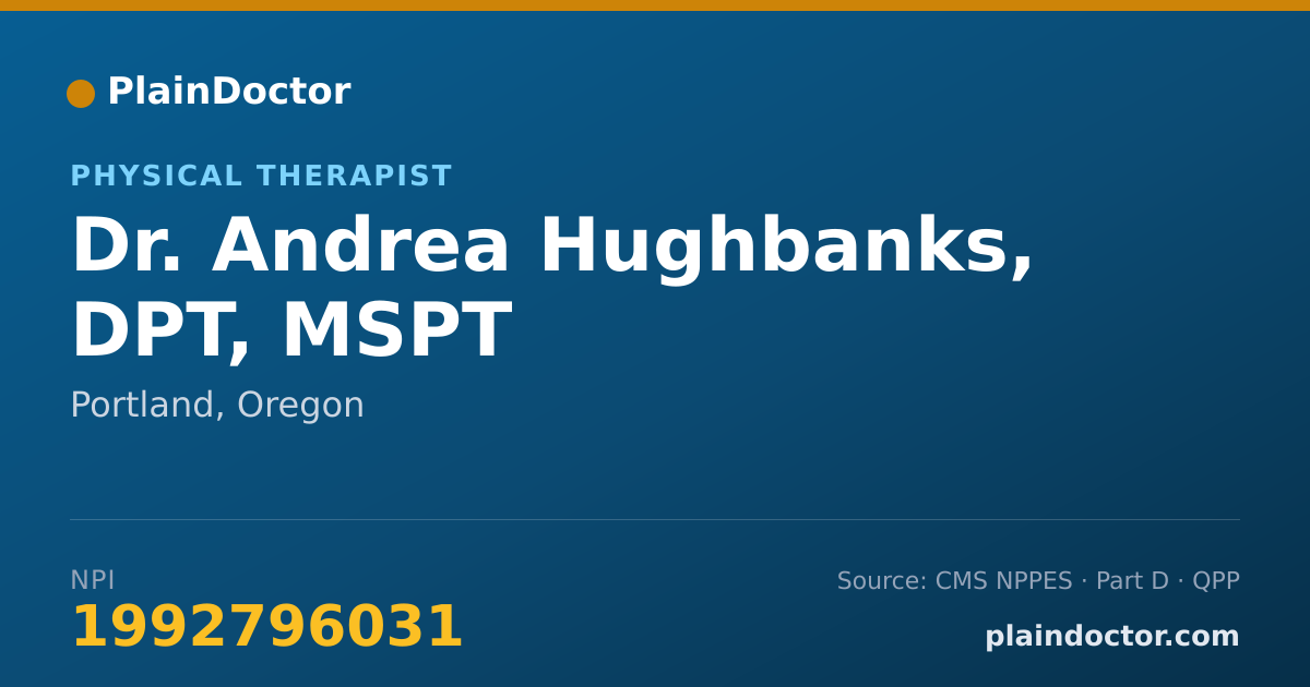 Shareable card for Andrea Hughbanks, DPT, MSPT - Physical Therapist, Portland, OR