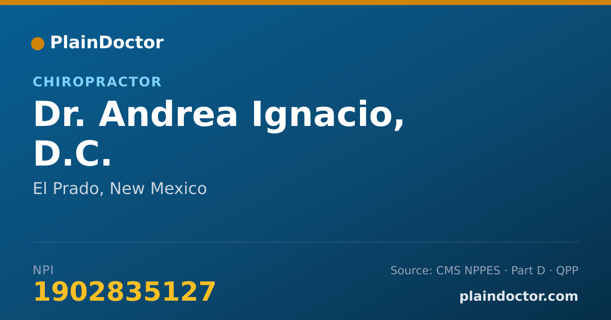 Shareable card for Andrea Ignacio, D.C. - Chiropractor, El Prado, NM