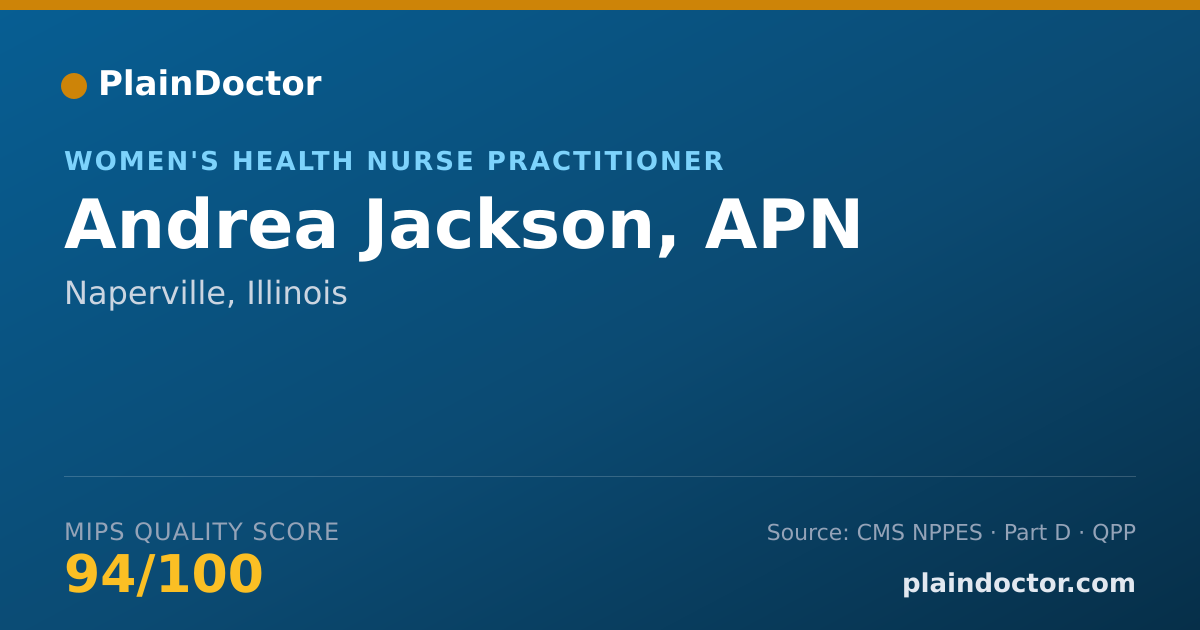 Shareable card for Andrea Jackson, APN - Women's Health Nurse Practitioner, Naperville, IL