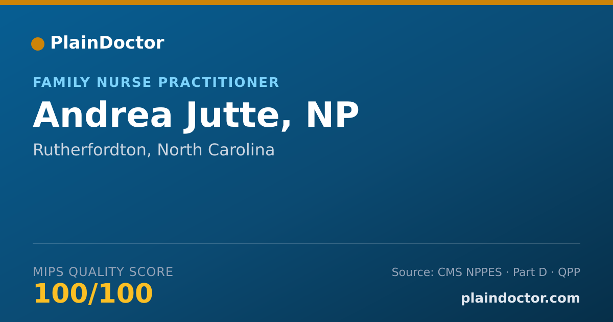 Shareable card for Andrea Jutte, NP - Nurse Practitioner, Rutherfordton, NC