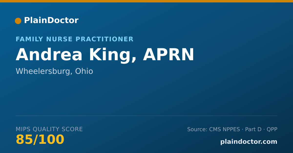 Shareable card for Andrea King, APRN - Family Nurse Practitioner, Wheelersburg, OH