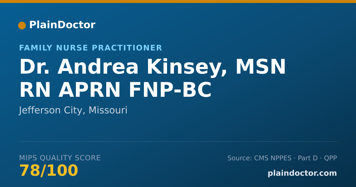 Shareable card for Andrea Kinsey, MSN RN APRN FNP-BC - Family Nurse Practitioner, Jefferson City, MO