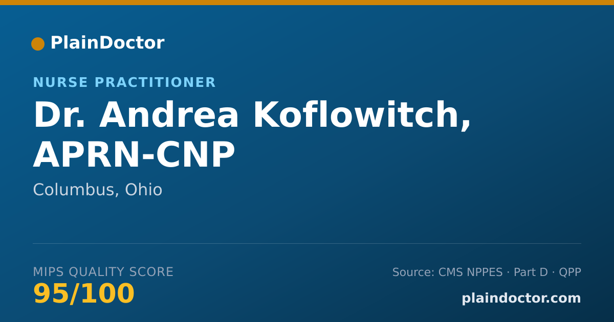 Shareable card for Andrea Koflowitch, APRN-CNP - Nurse Practitioner, Columbus, OH