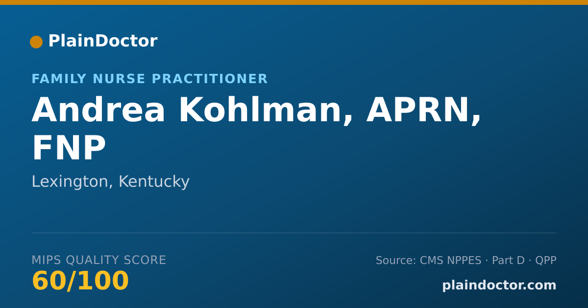 Shareable card for Andrea Kohlman, APRN, FNP - Family Nurse Practitioner, Lexington, KY