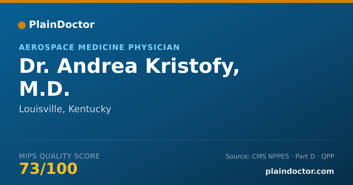 Shareable card for Andrea Kristofy, M.D. - Aerospace Medicine Physician, Louisville, KY