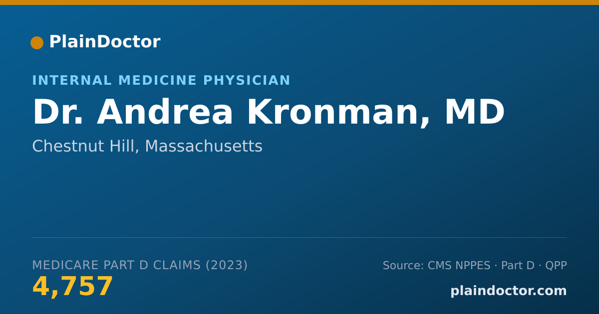 Shareable card for Andrea Kronman, MD - Internal Medicine Physician, Chestnut Hill, MA