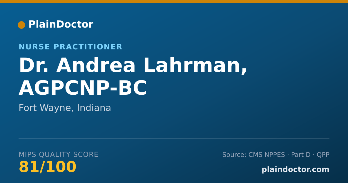 Shareable card for Andrea Lahrman, AGPCNP-BC - Nurse Practitioner, Fort Wayne, IN