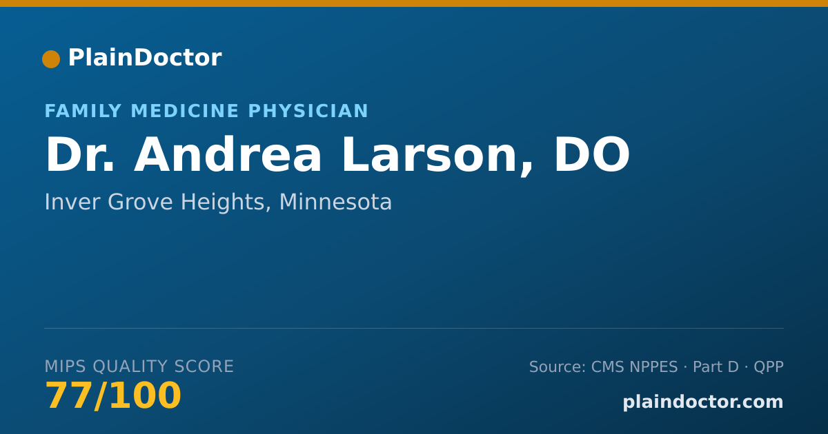 Shareable card for Andrea Larson, DO - Family Medicine Physician, Inver Grove Heights, MN