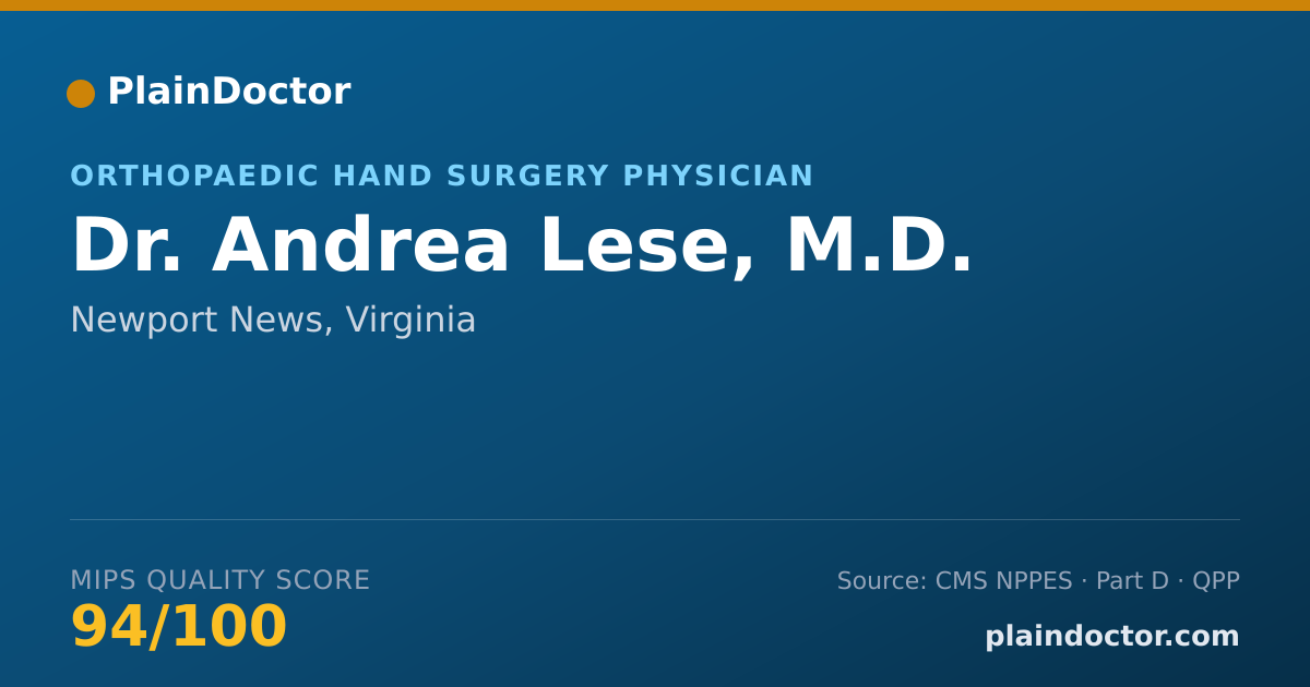 Shareable card for Andrea Lese, M.D. - Orthopaedic Hand Surgery Physician, Newport News, VA