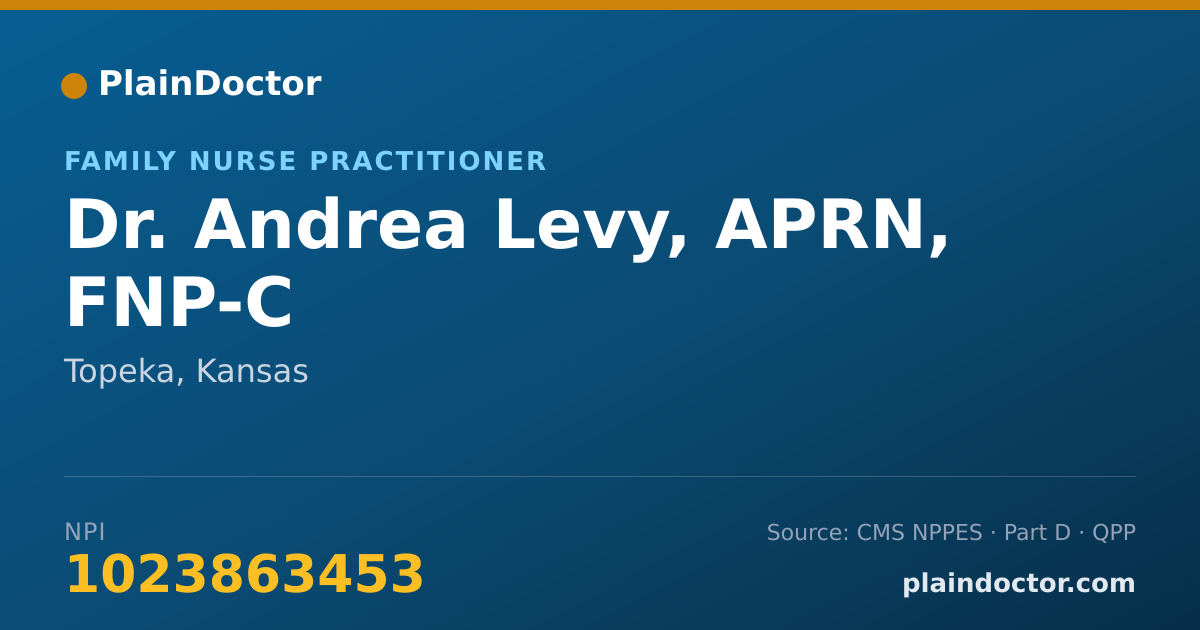 Shareable card for Andrea Levy, APRN, FNP-C - Family Nurse Practitioner, Topeka, KS