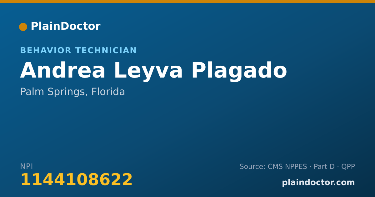 Shareable card for Andrea Leyva Plagado - Behavior Technician, Palm Springs, FL