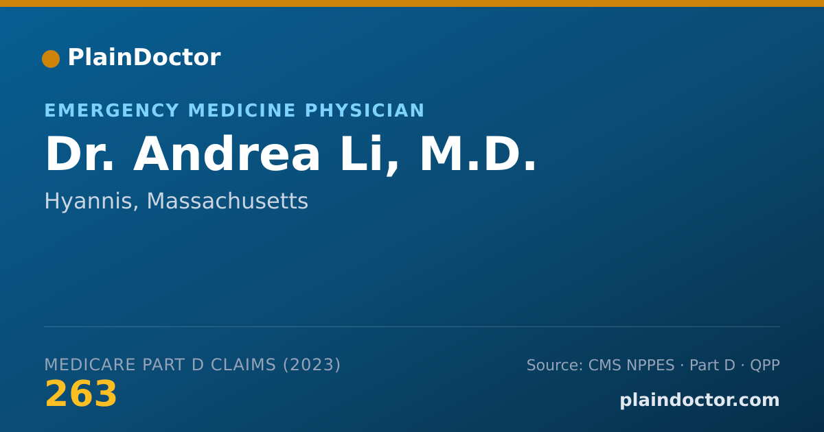 Shareable card for Andrea Li, M.D. - Emergency Medicine Physician, Hyannis, MA