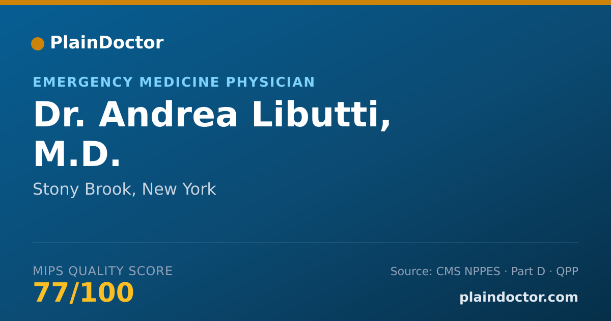 Shareable card for Andrea Libutti, M.D. - Emergency Medicine Physician, Stony Brook, NY