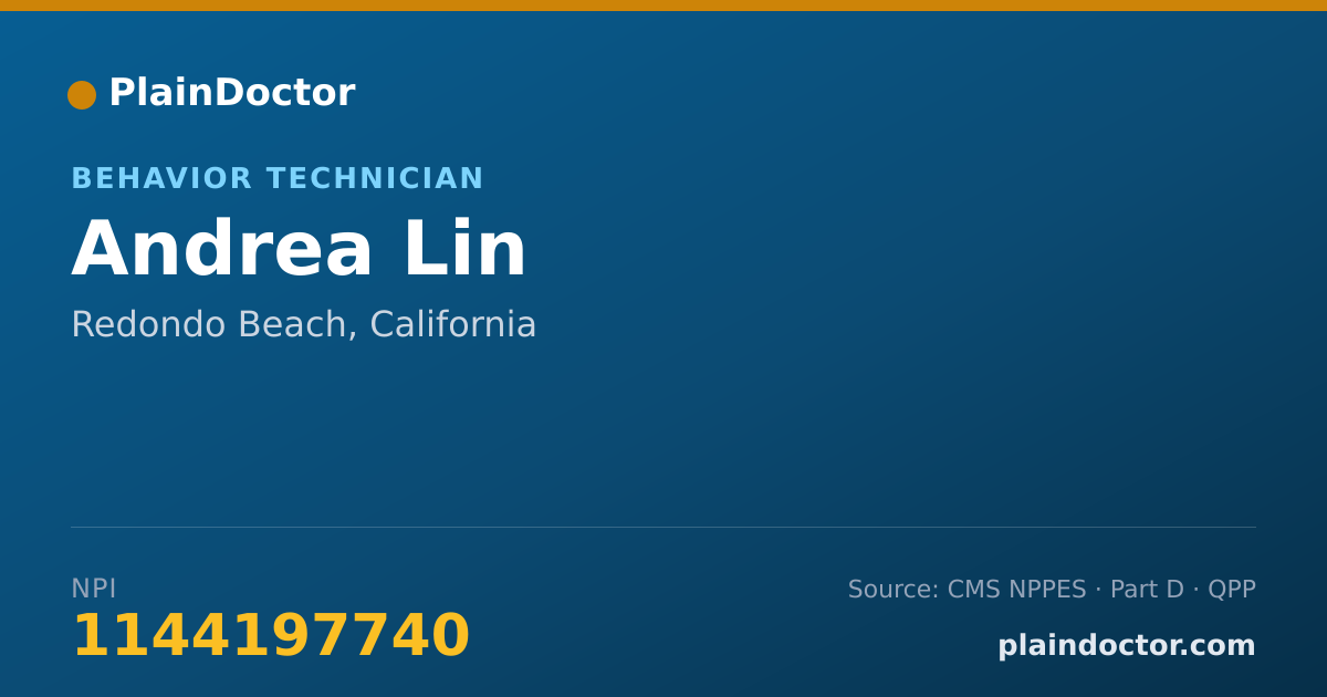 Shareable card for Andrea Lin - Behavior Technician, Redondo Beach, CA