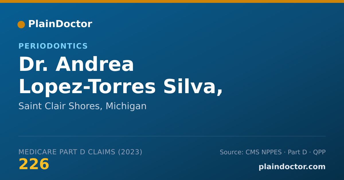 Shareable card for Andrea Lopez-Torres Silva, DMD - Periodontics, Saint Clair Shores, MI