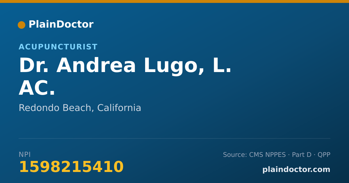 Shareable card for Andrea Lugo, L. AC. - Acupuncturist, Redondo Beach, CA