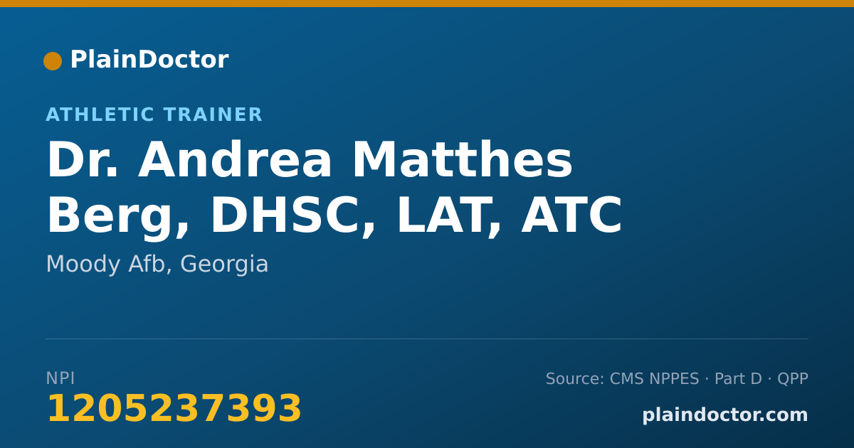 Shareable card for Andrea Matthes Berg, DHSC, LAT, ATC - Athletic Trainer, Moody Afb, GA