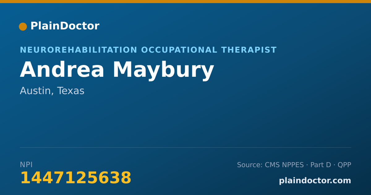 Shareable card for Andrea Maybury - Neurorehabilitation Occupational Therapist, Austin, TX