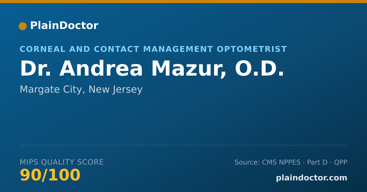 Shareable card for Andrea Mazur, O.D. - Corneal and Contact Management Optometrist, Margate City, NJ