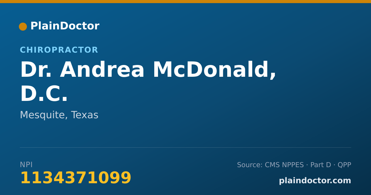 Shareable card for Andrea McDonald, D.C. - Chiropractor, Mesquite, TX