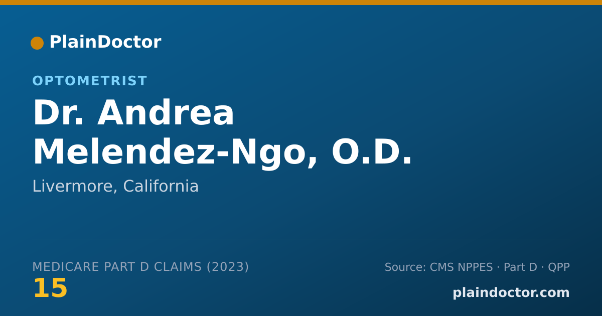 Shareable card for Andrea Melendez-Ngo, O.D. - Optometrist, Livermore, CA