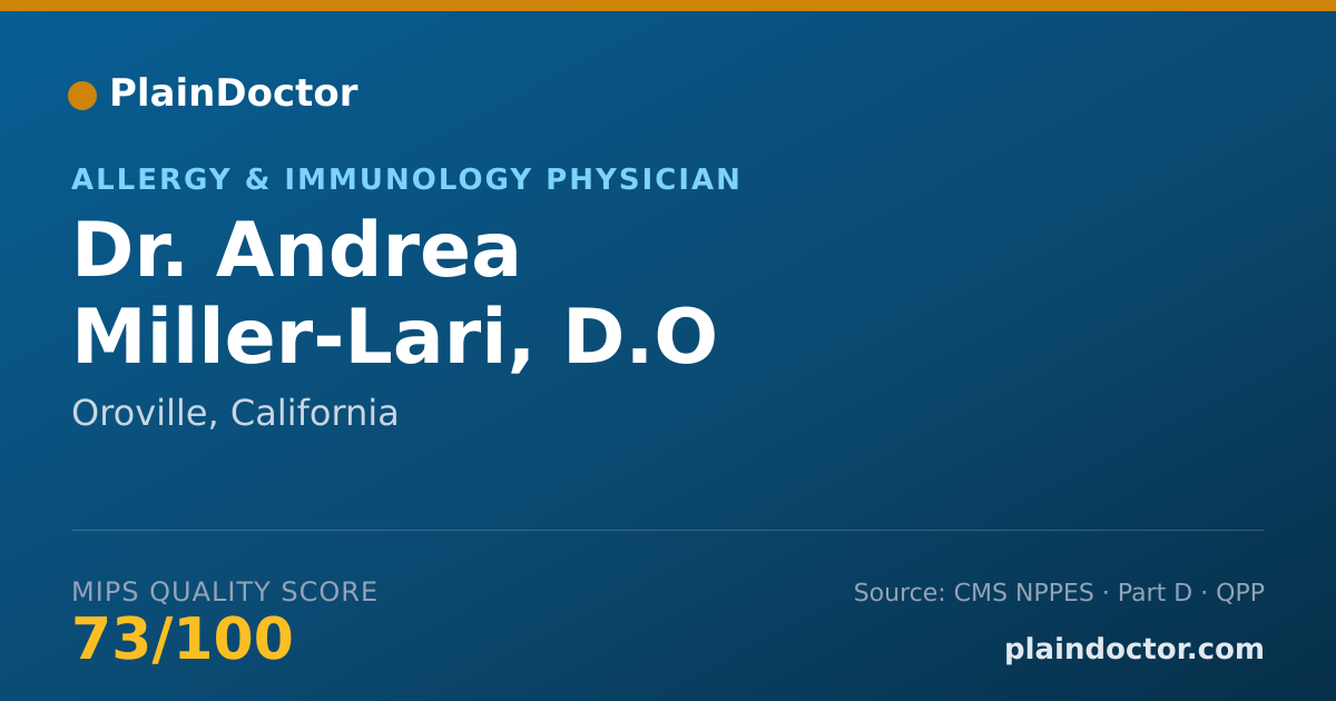 Shareable card for Andrea Miller-Lari, D.O - Allergy & Immunology Physician, Oroville, CA