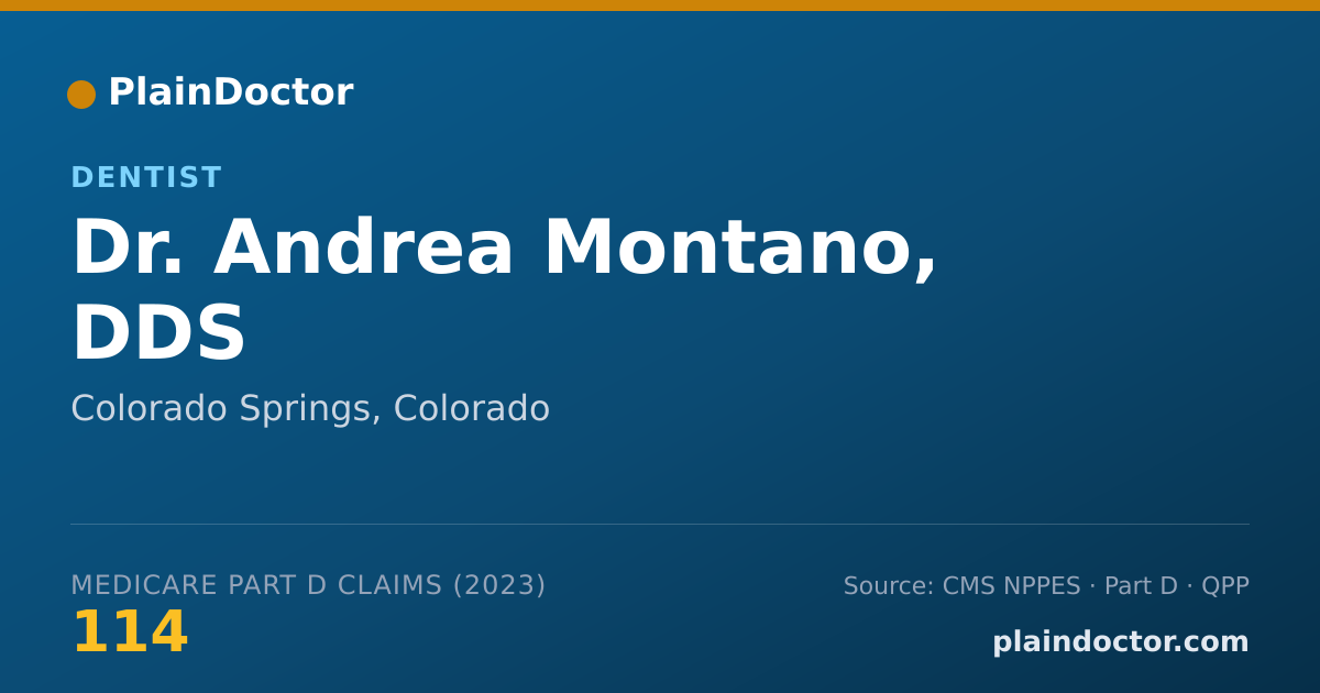 Shareable card for Andrea Montano, DDS - Dentist, Colorado Springs, CO