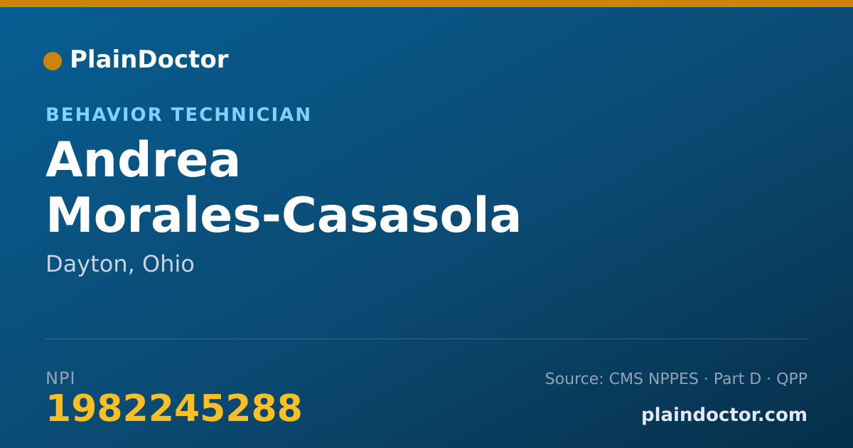 Shareable card for Andrea Morales-Casasola - Behavior Technician, Dayton, OH