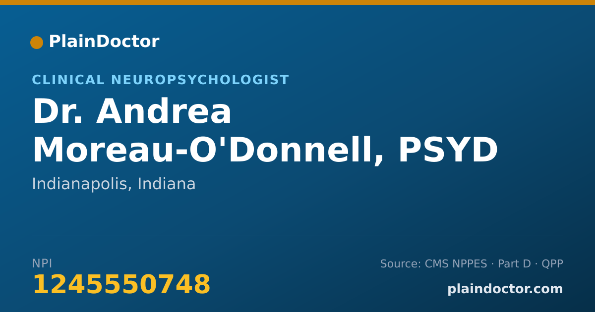 Shareable card for Andrea Moreau-O'Donnell, PSYD - Clinical Neuropsychologist, Indianapolis, IN