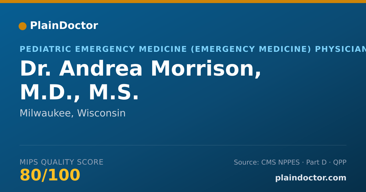 Shareable card for Andrea Morrison, M.D., M.S. - Pediatric Emergency Medicine (Emergency Medicine) Physician, Milwaukee, WI