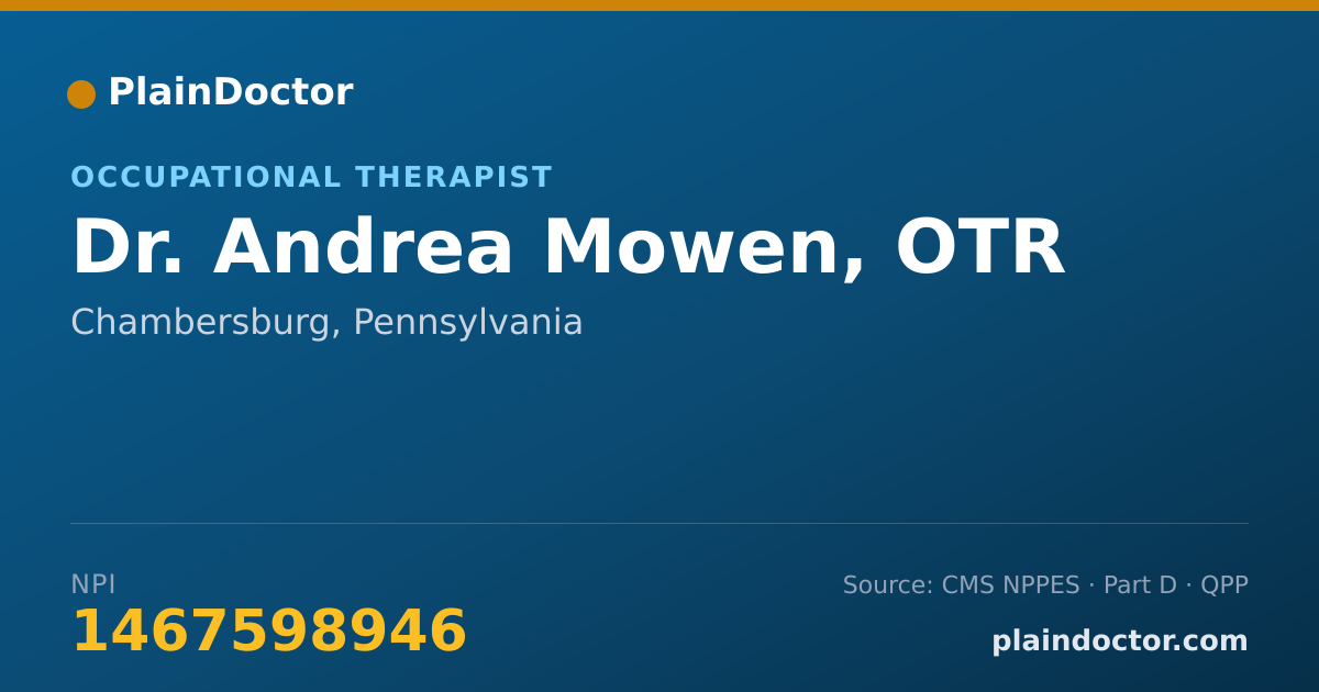 Shareable card for Andrea Mowen, OTR - Occupational Therapist, Chambersburg, PA