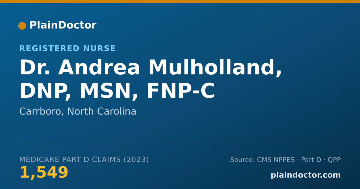 Shareable card for Andrea Mulholland, DNP, MSN, FNP-C - Registered Nurse, Carrboro, NC
