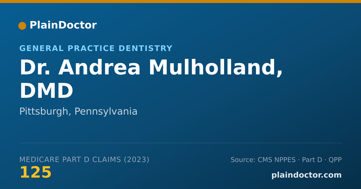 Shareable card for Andrea Mulholland, DMD - General Practice Dentistry, Pittsburgh, PA