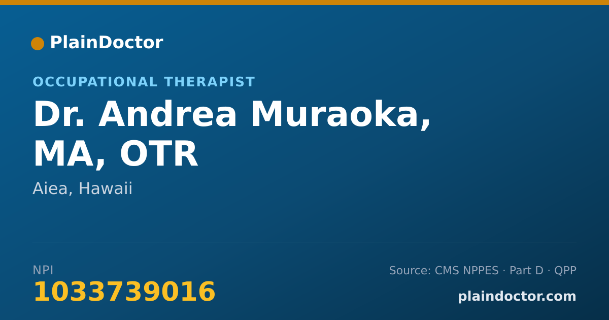 Shareable card for Andrea Muraoka, MA, OTR - Occupational Therapist, Aiea, HI