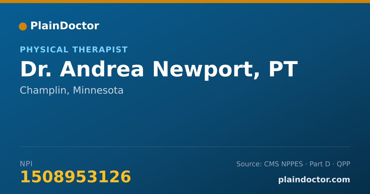 Shareable card for Andrea Newport, PT - Physical Therapist, Champlin, MN