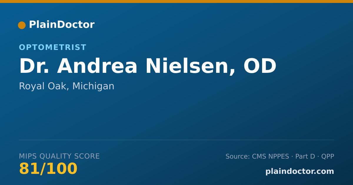 Shareable card for Andrea Nielsen, OD - Optometrist, Royal Oak, MI