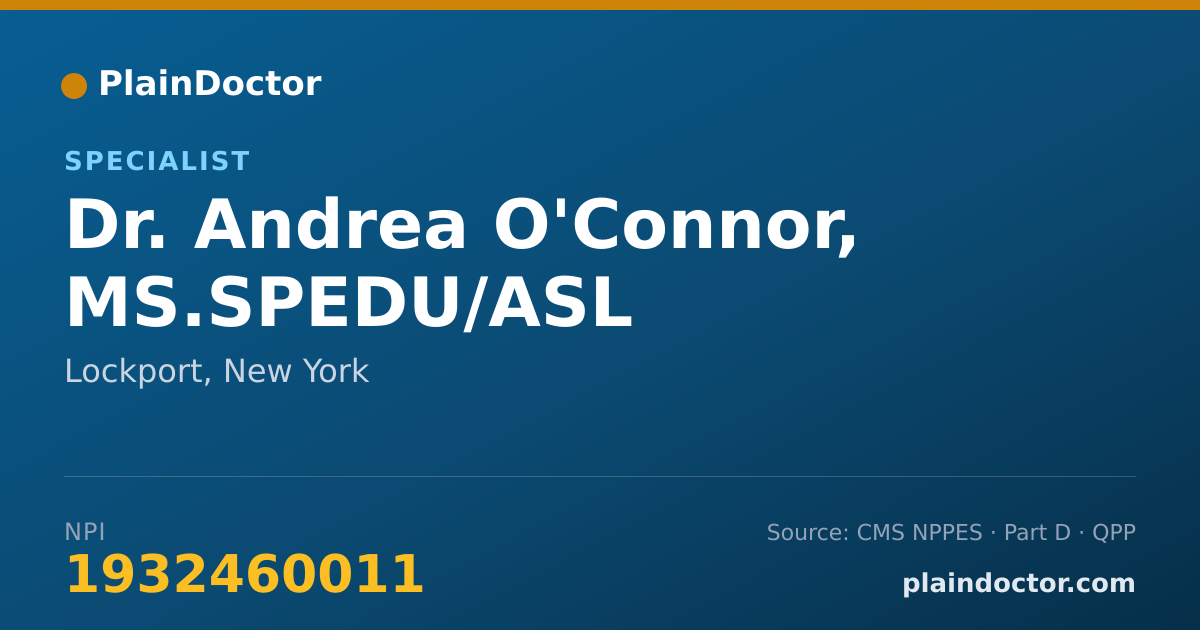 Shareable card for Andrea O'Connor, MS.SPEDU/ASL - Specialist, Lockport, NY