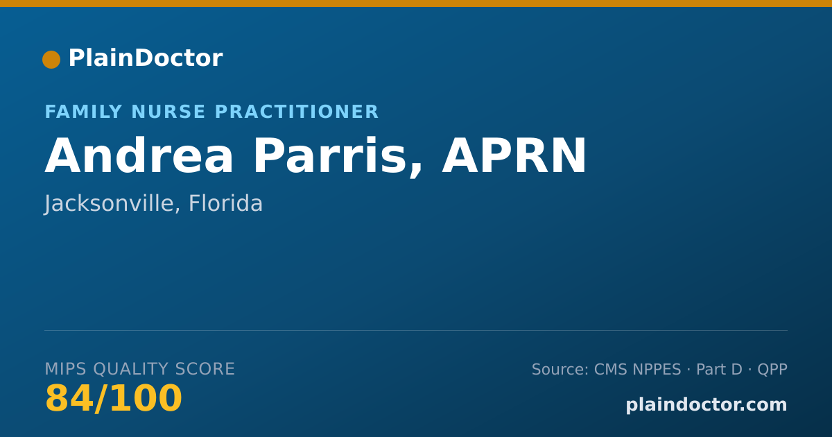 Shareable card for Andrea Parris, APRN - Family Nurse Practitioner, Jacksonville, FL