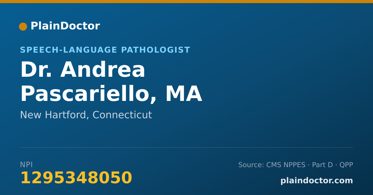 Shareable card for Andrea Pascariello, MA CCC-SLP - Speech-Language Pathologist, New Hartford, CT