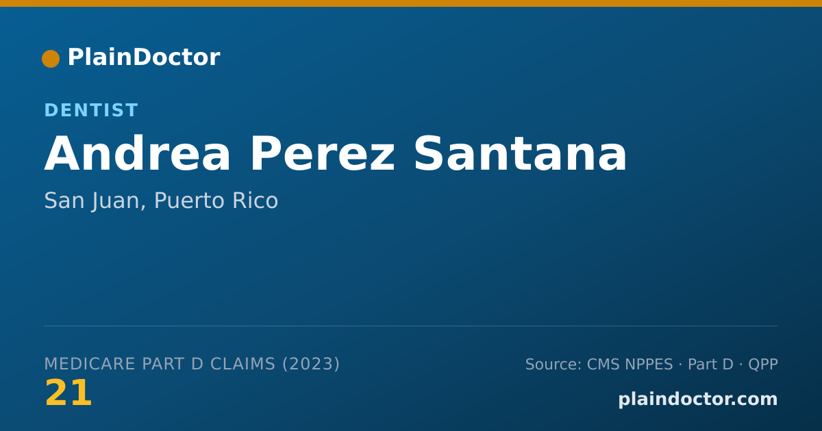 Shareable card for Andrea Perez Santana - Dentist, San Juan, PR