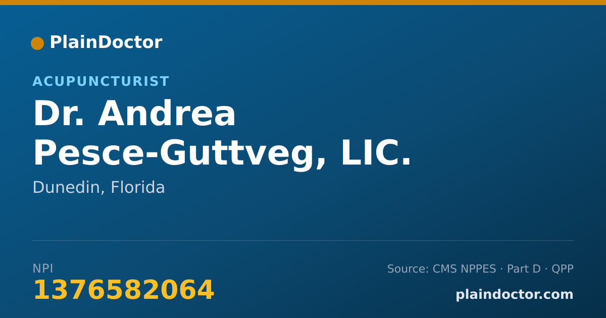 Shareable card for Andrea Pesce-Guttveg, LIC. ACUPUNCTURIST - Acupuncturist, Dunedin, FL